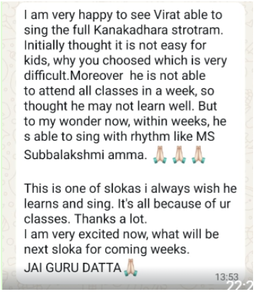 Feedback from Parent of Virat, Netherlands on 23rd Oct 25