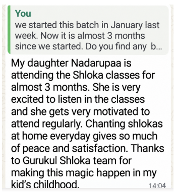 Feedback from Parent of Vikram, Germany on 1st Sept 25