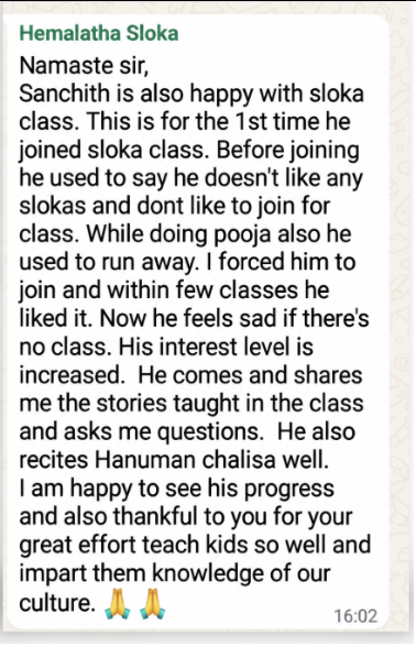 Feedback from Parent of Avigna, Mumbai on 2nd Jan 26